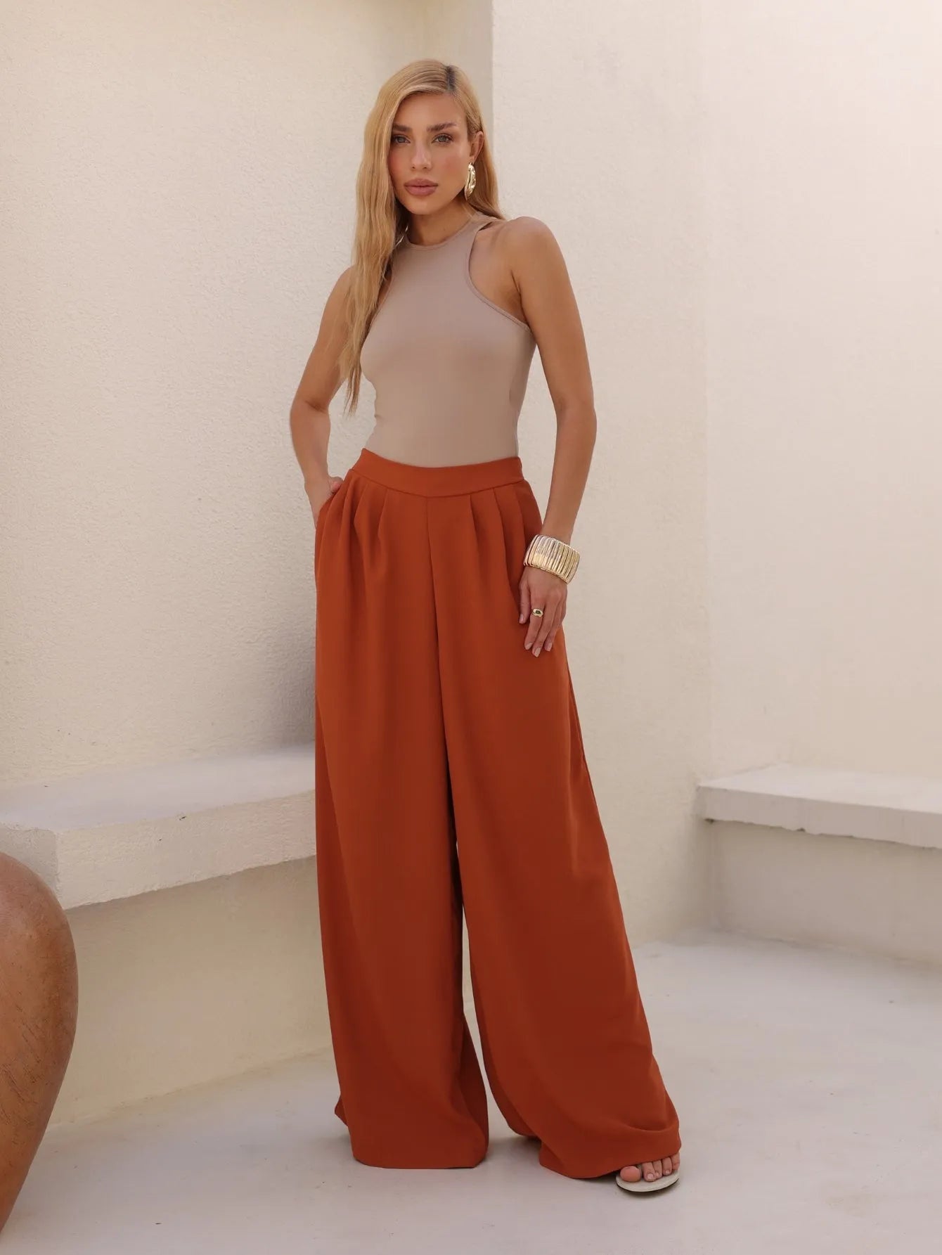 Calça Pantalona Fluida Alfaiataria