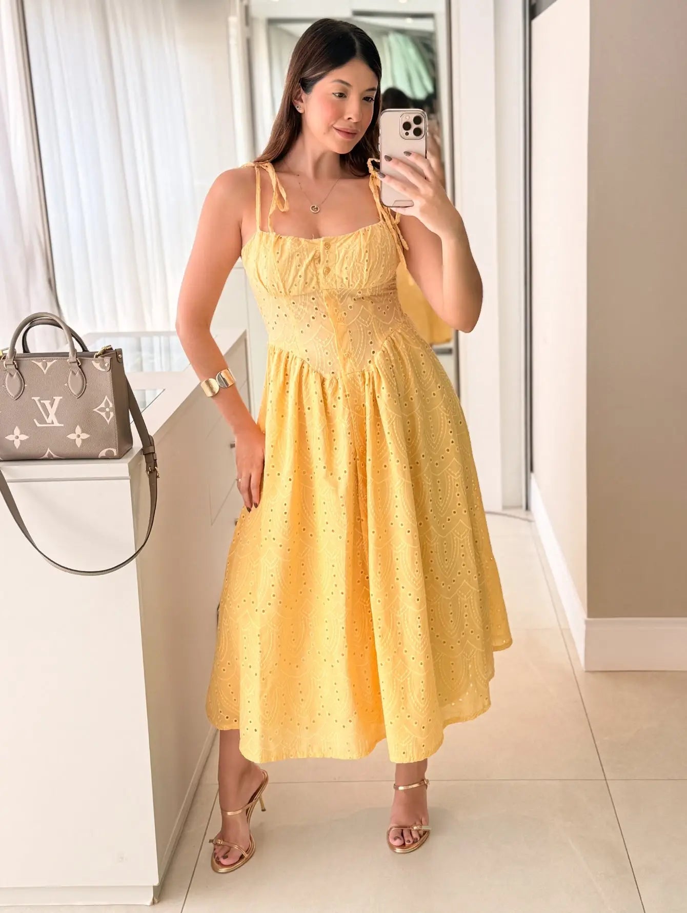 Vestido Midi Laise Bojo Alças Reguláveis