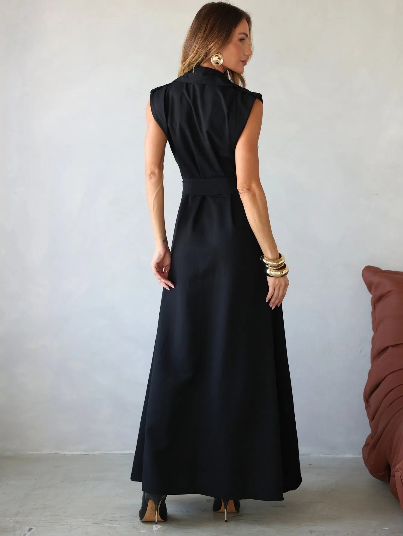 Vestido Longo Alfaiataria Viscose