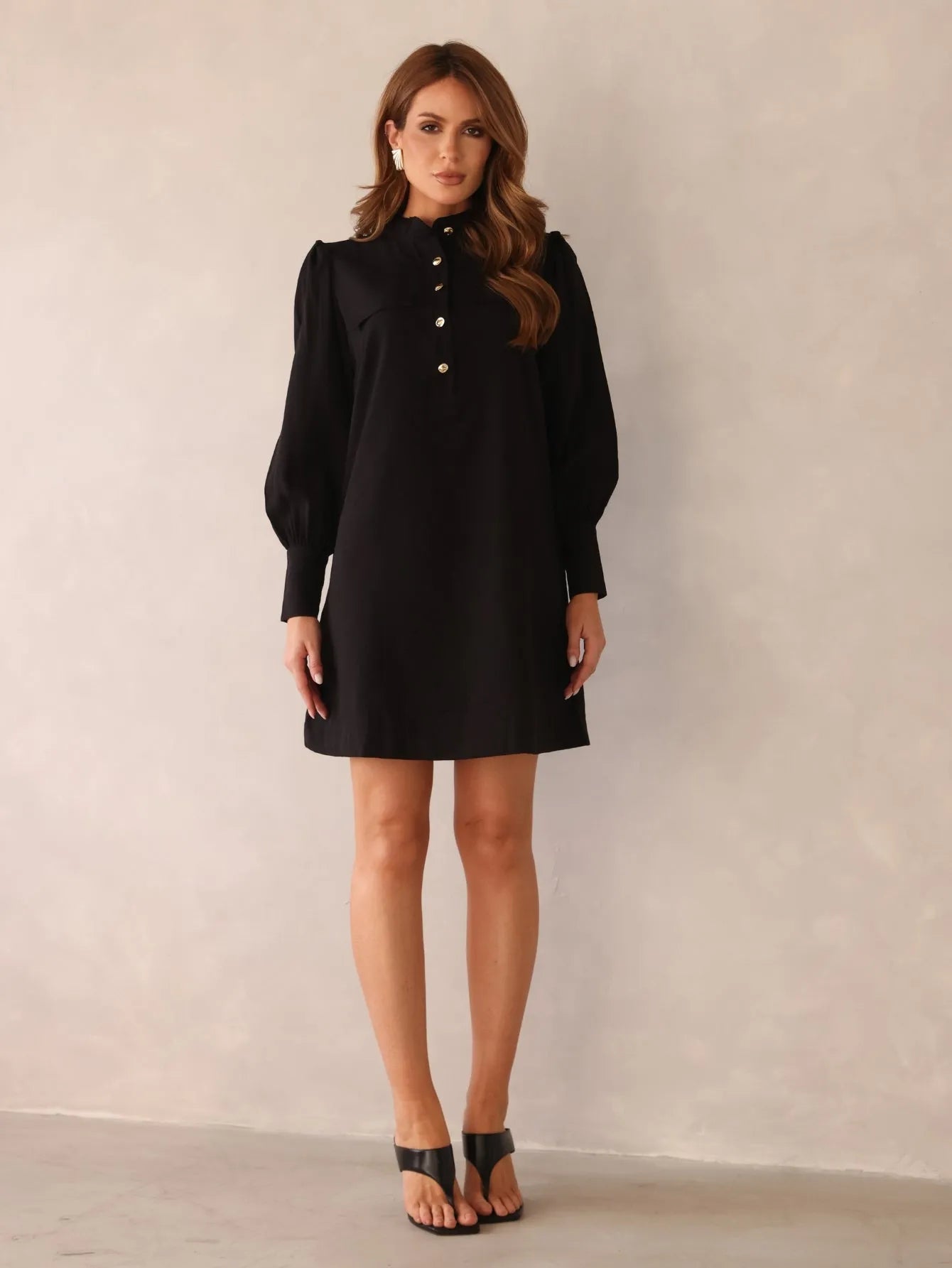Vestido Alfaiataria Manga Longa Bufante