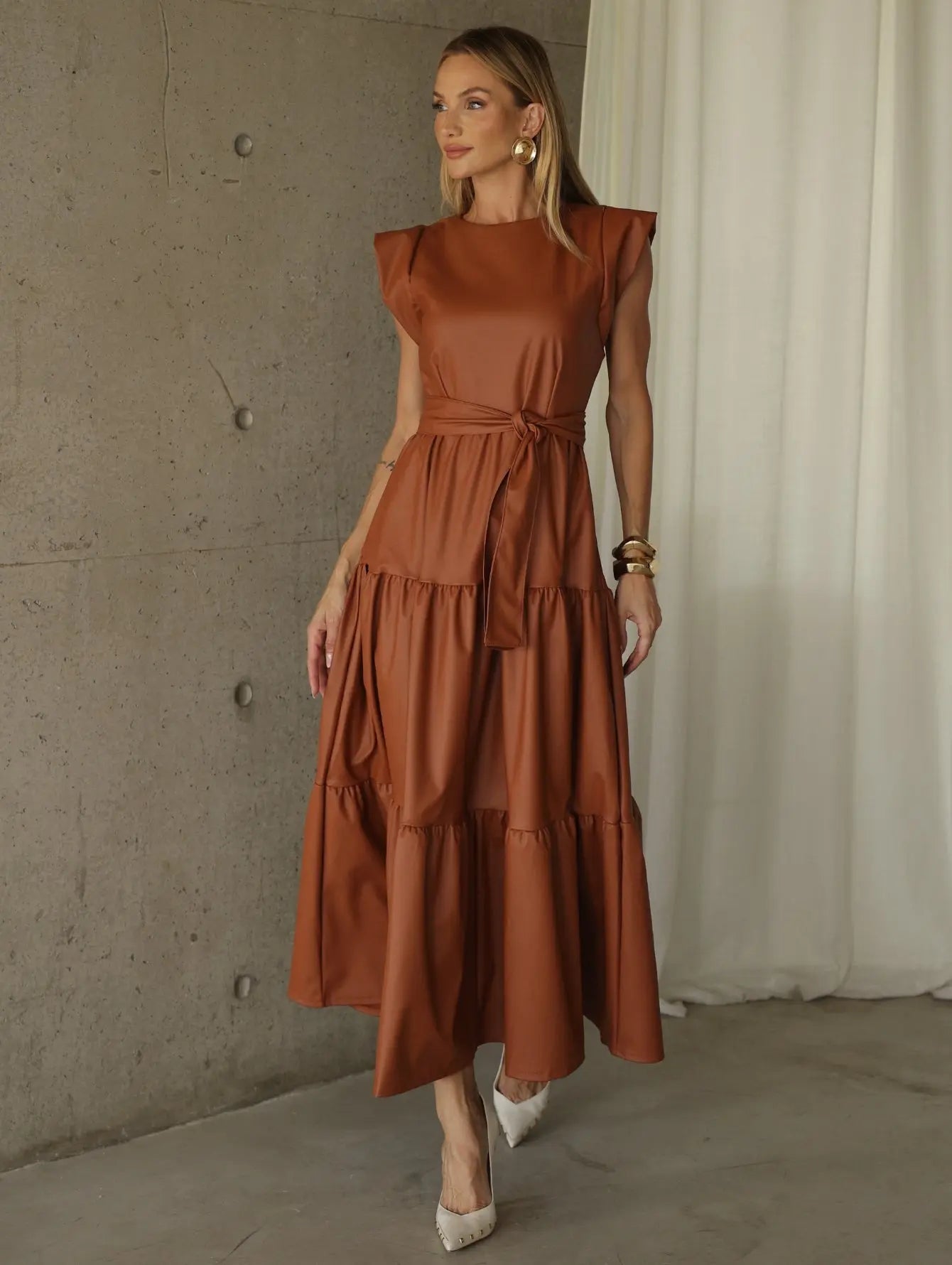 Vestido Midi Couro Muscle Tee