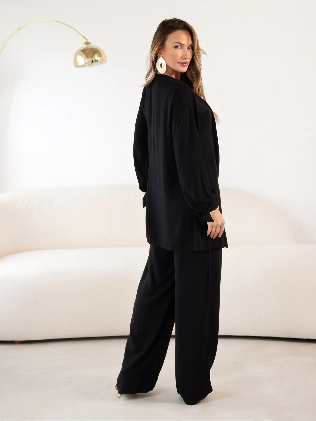 Conjunto Twill Kimono Pantalona Top