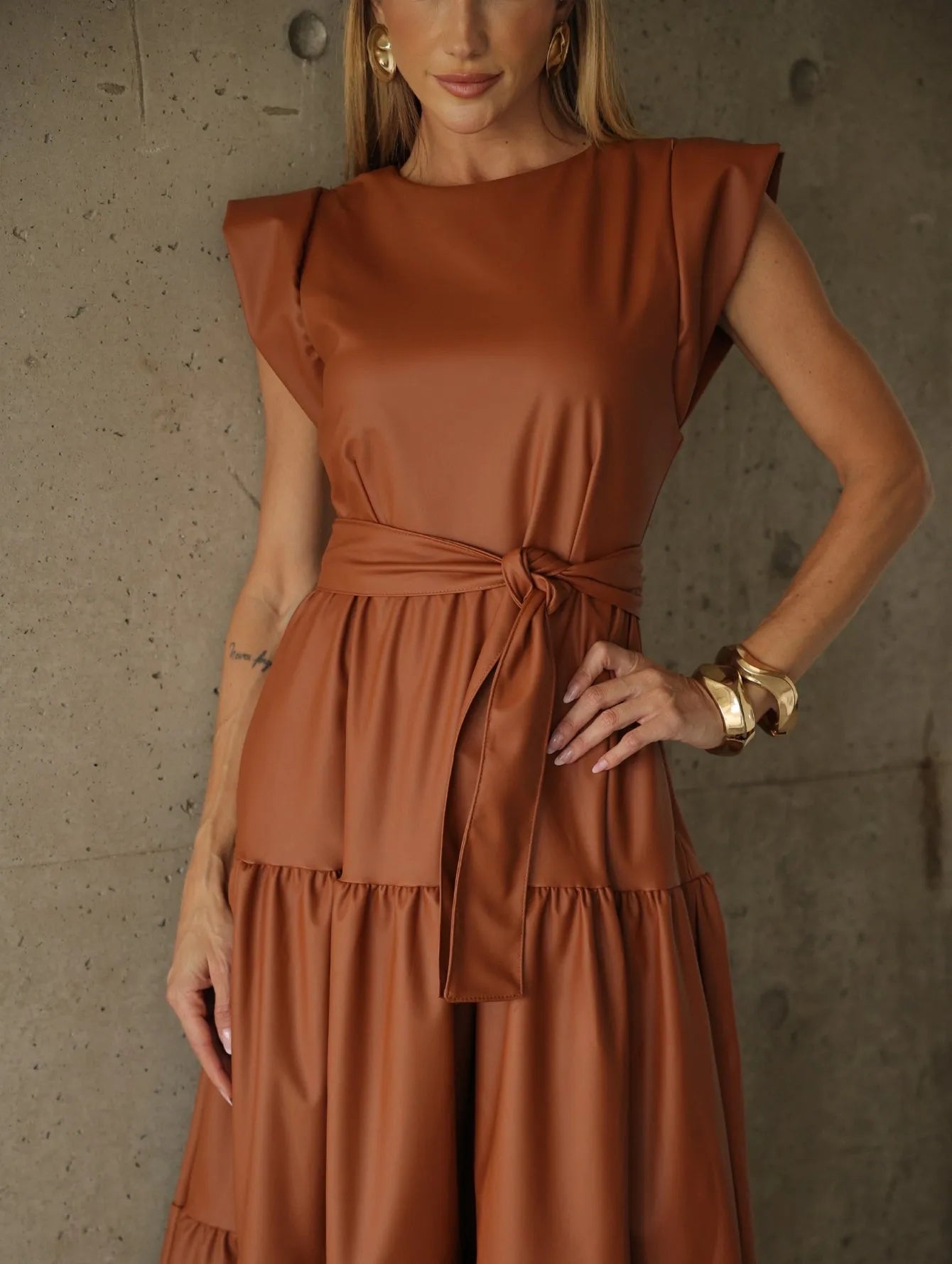 Vestido Midi Couro Muscle Tee