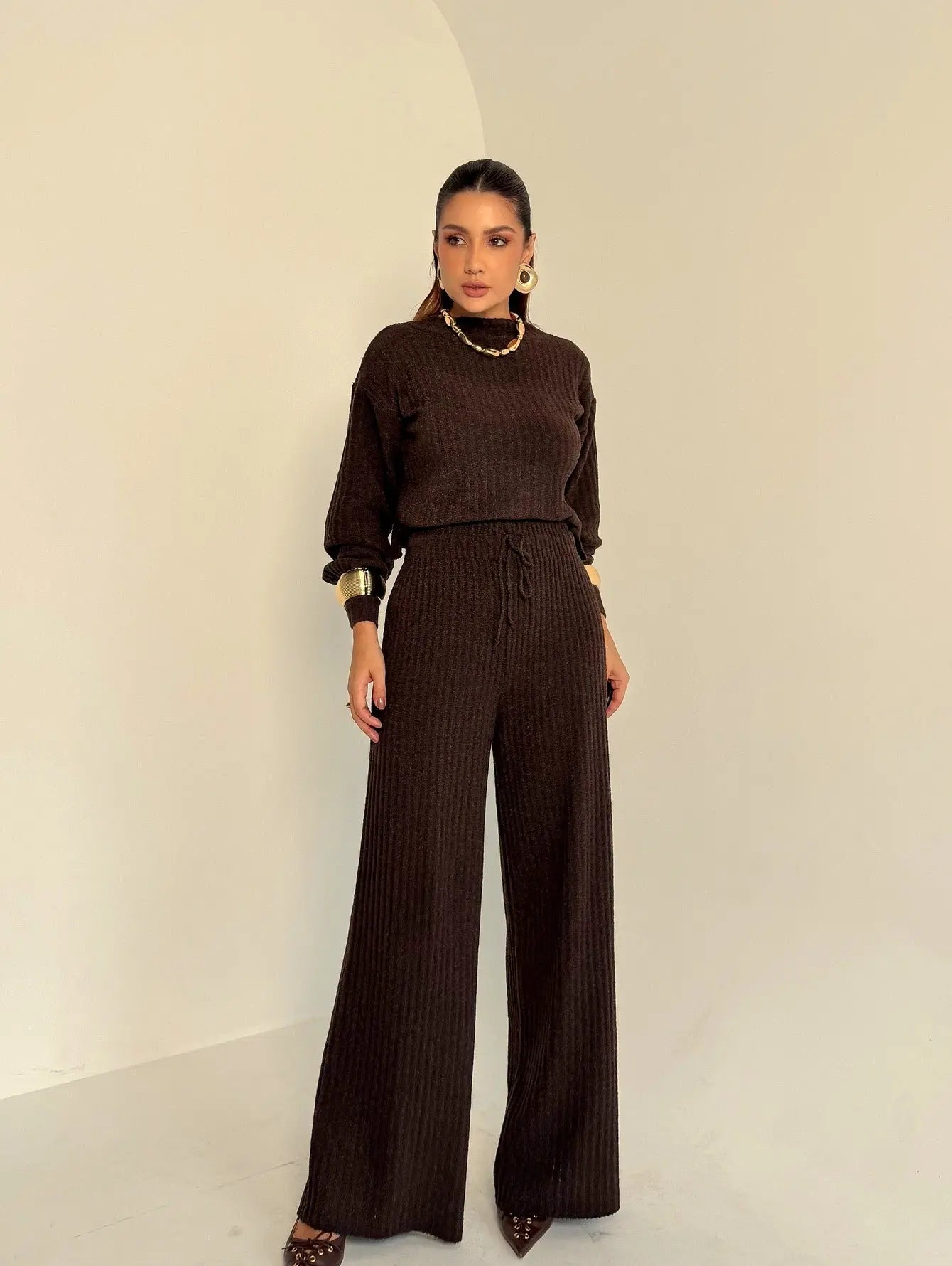 Conjunto Tricot Mousse Calça Reta