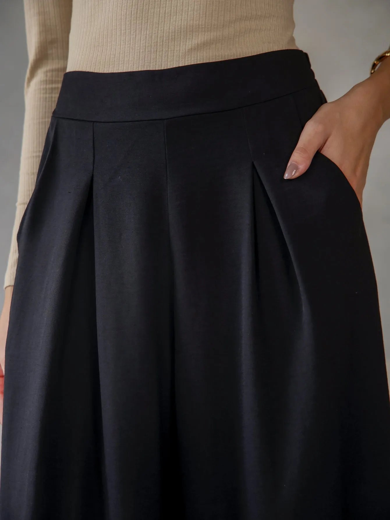 Calça Pantalona Alfaiataria Cintura Alta