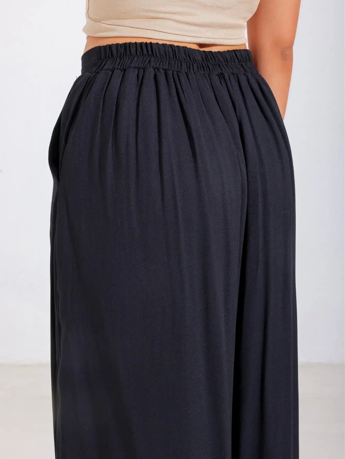 Calça Pantalona Alfaiataria Fenda Lateral