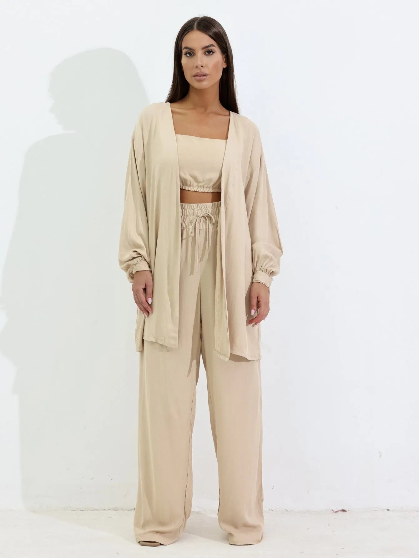 Conjunto Twill Kimono Pantalona Top