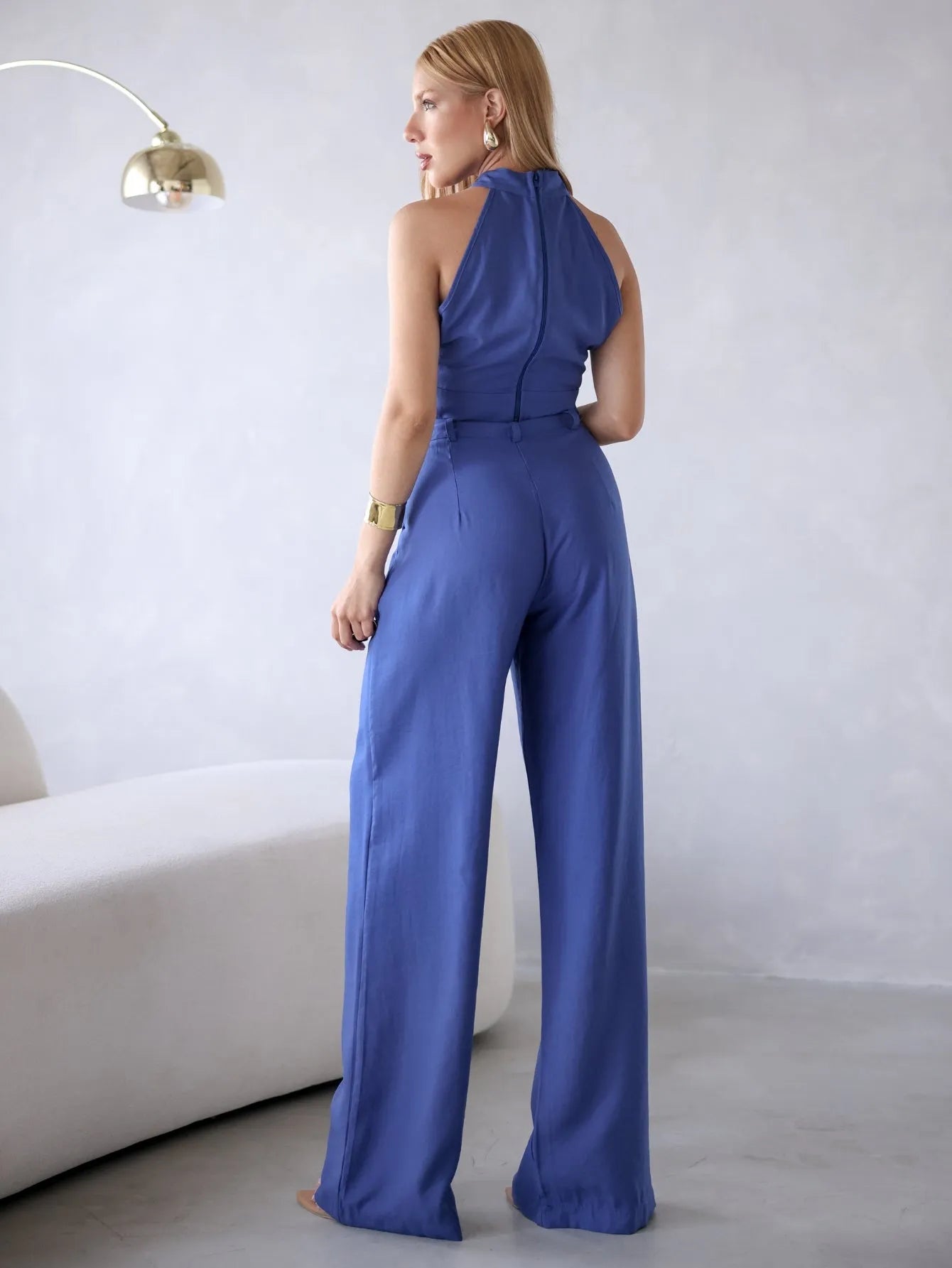 Conjunto Viscose Cropped Recorte Wide Leg