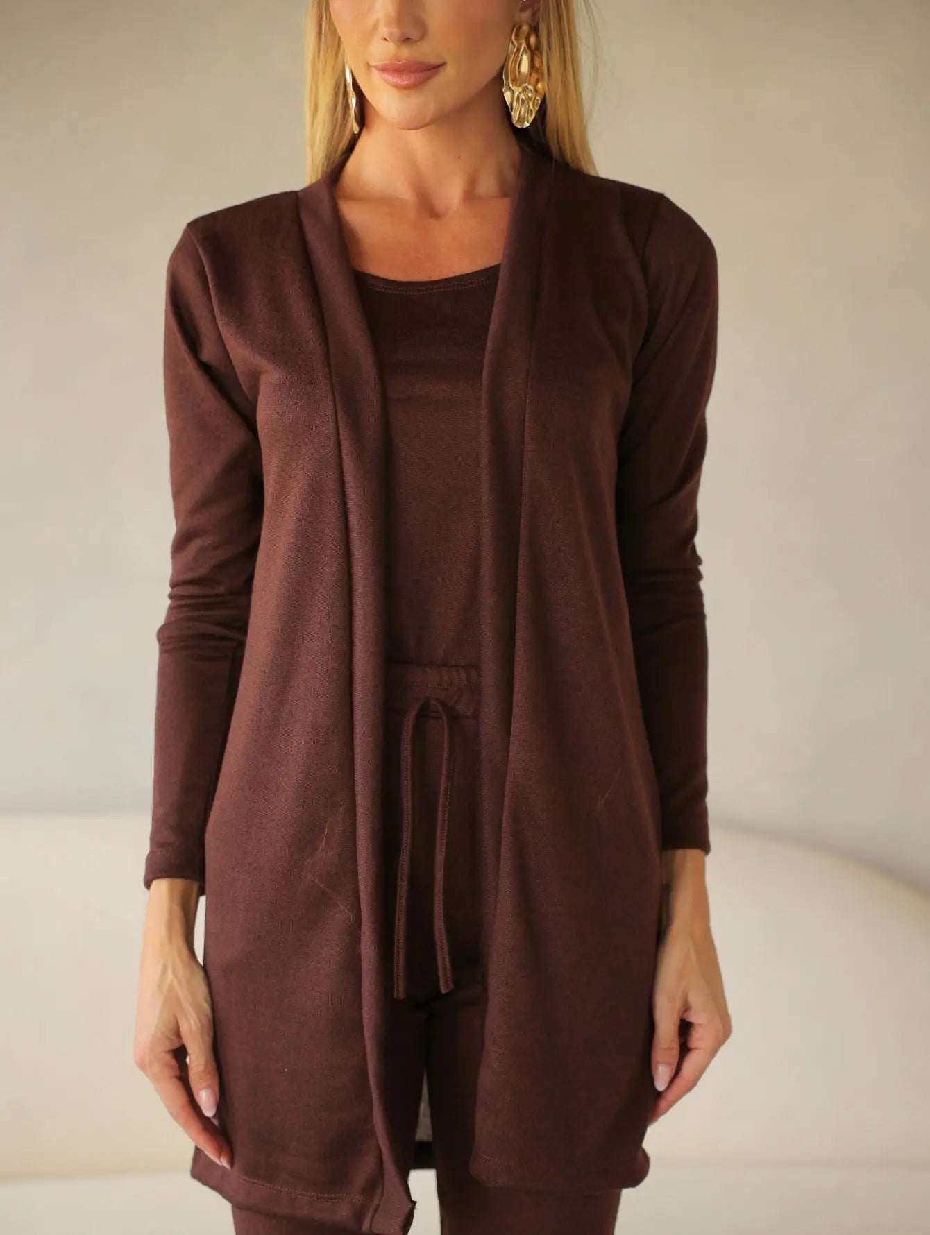 Conjunto Lanzinha Cardigan Regata Calça Slim