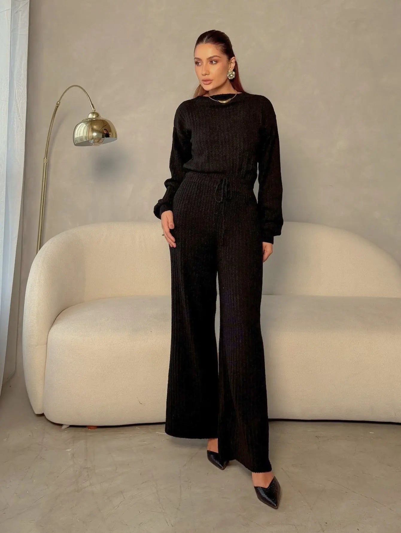 Conjunto Tricot Mousse Calça Reta