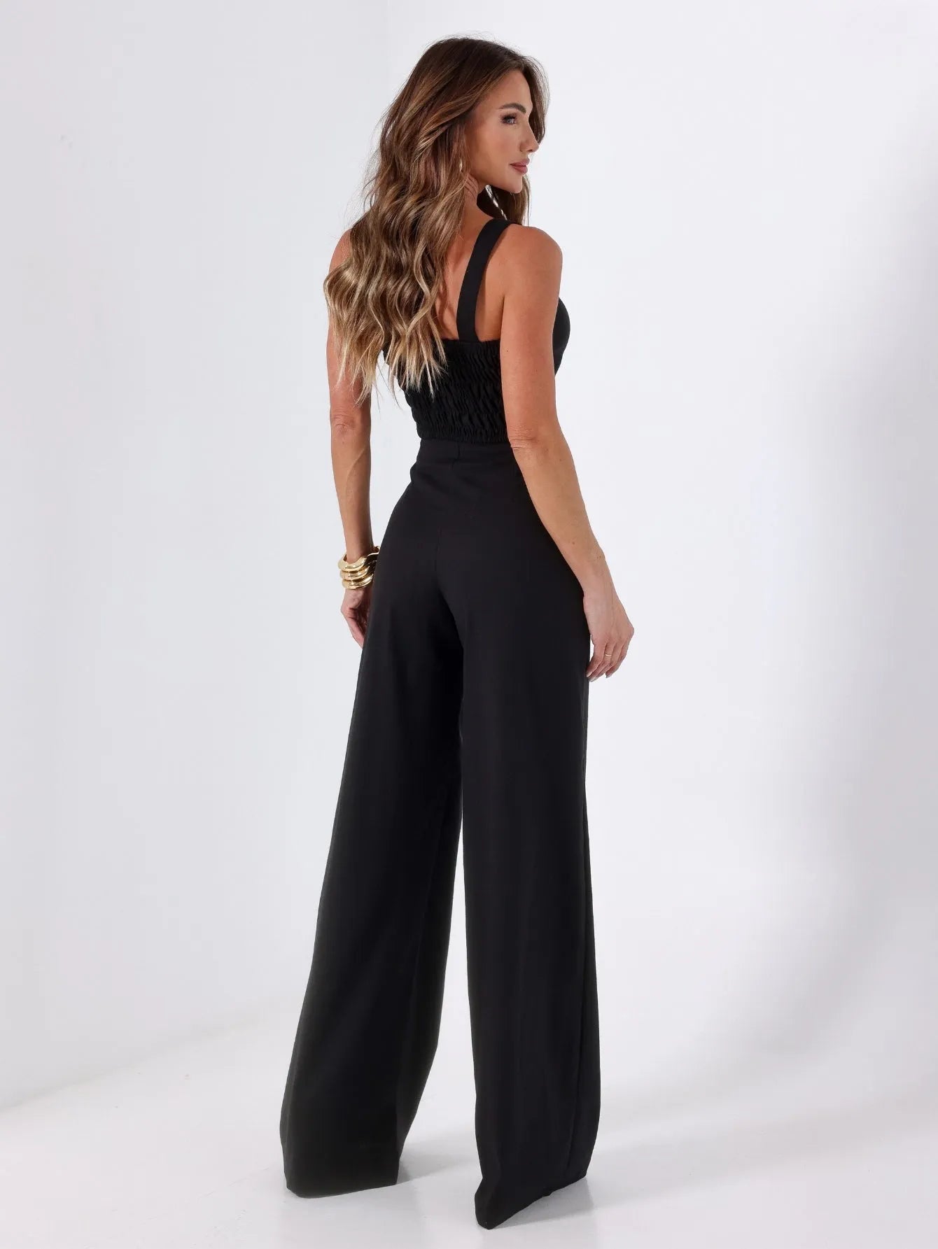 Conjunto Linho Wide Leg Cropped Alças