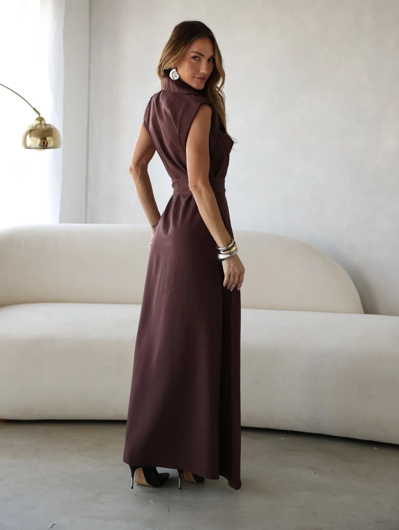 Vestido Longo Alfaiataria Viscose