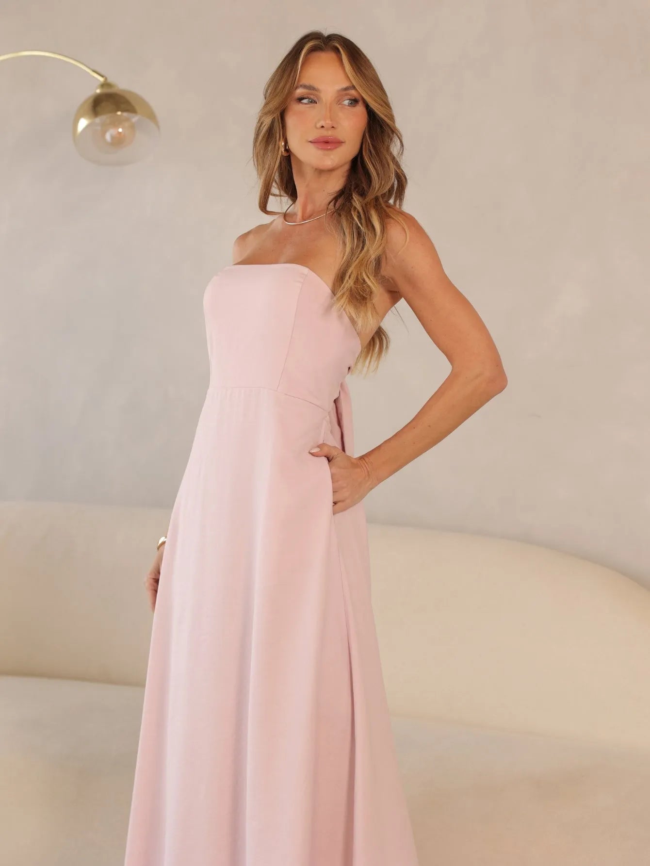 Vestido Longo Alfaiataria Tomara Que Caia