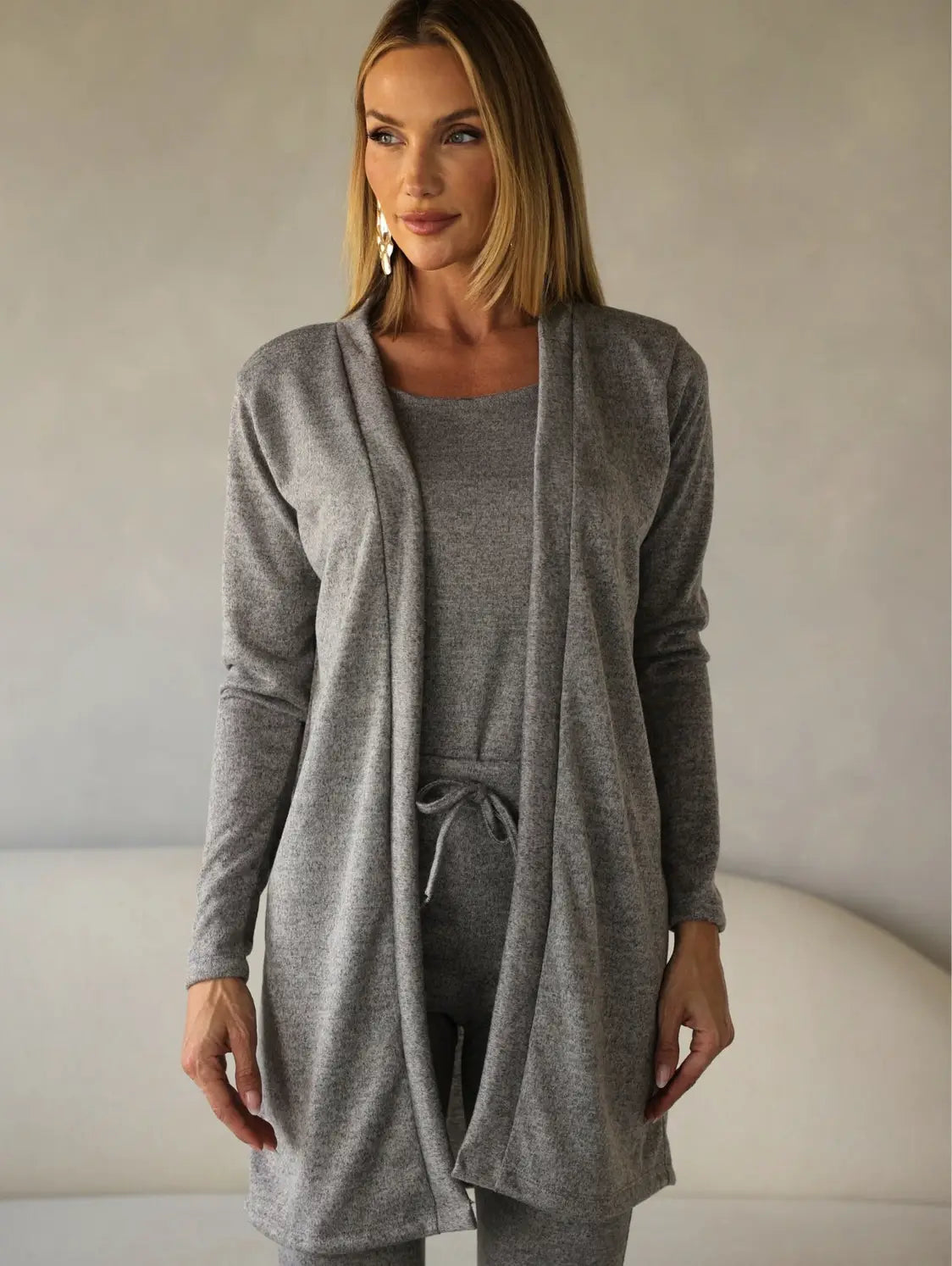 Conjunto Lanzinha Cardigan Regata Calça Slim