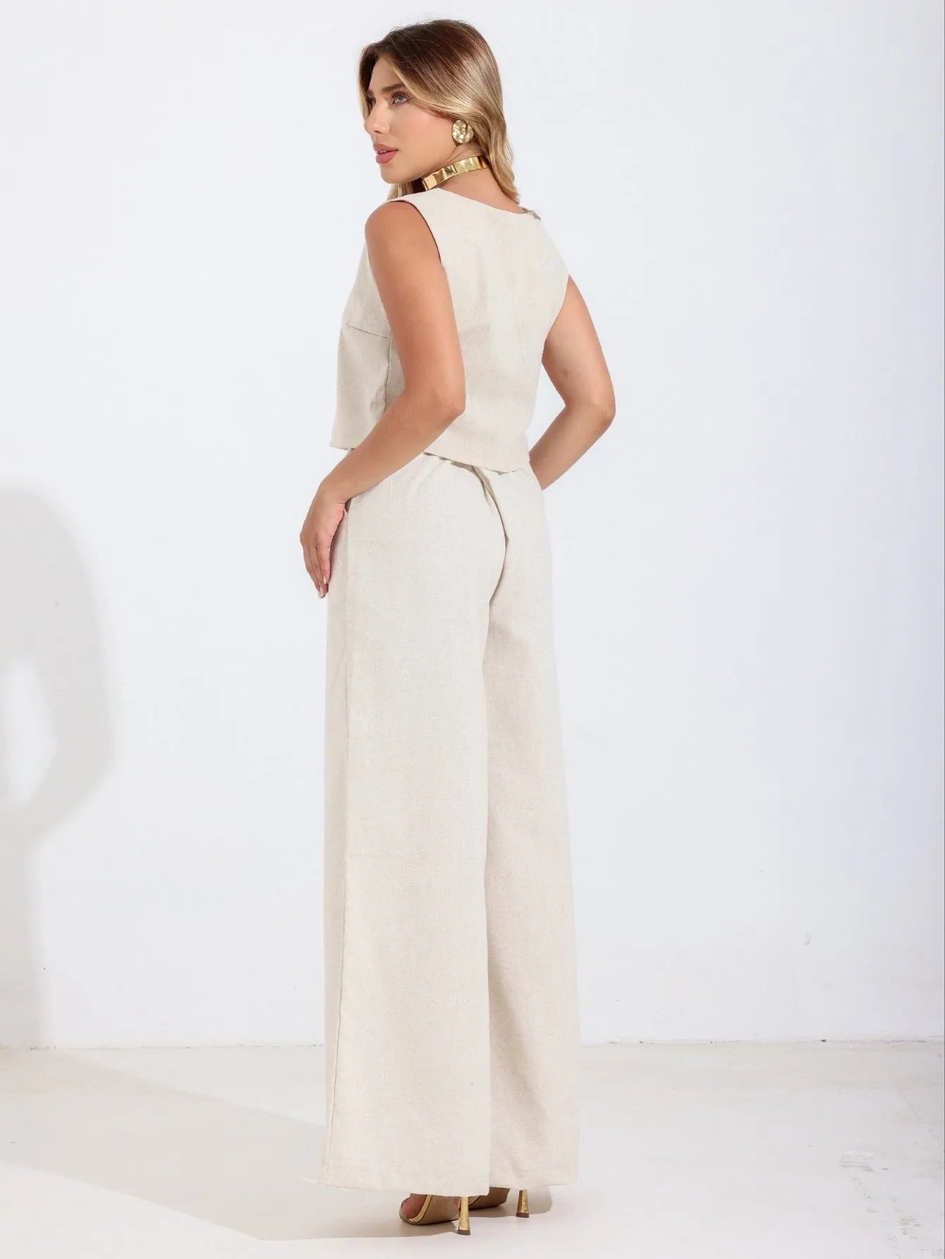 Conjunto Linho Pantalona Regata