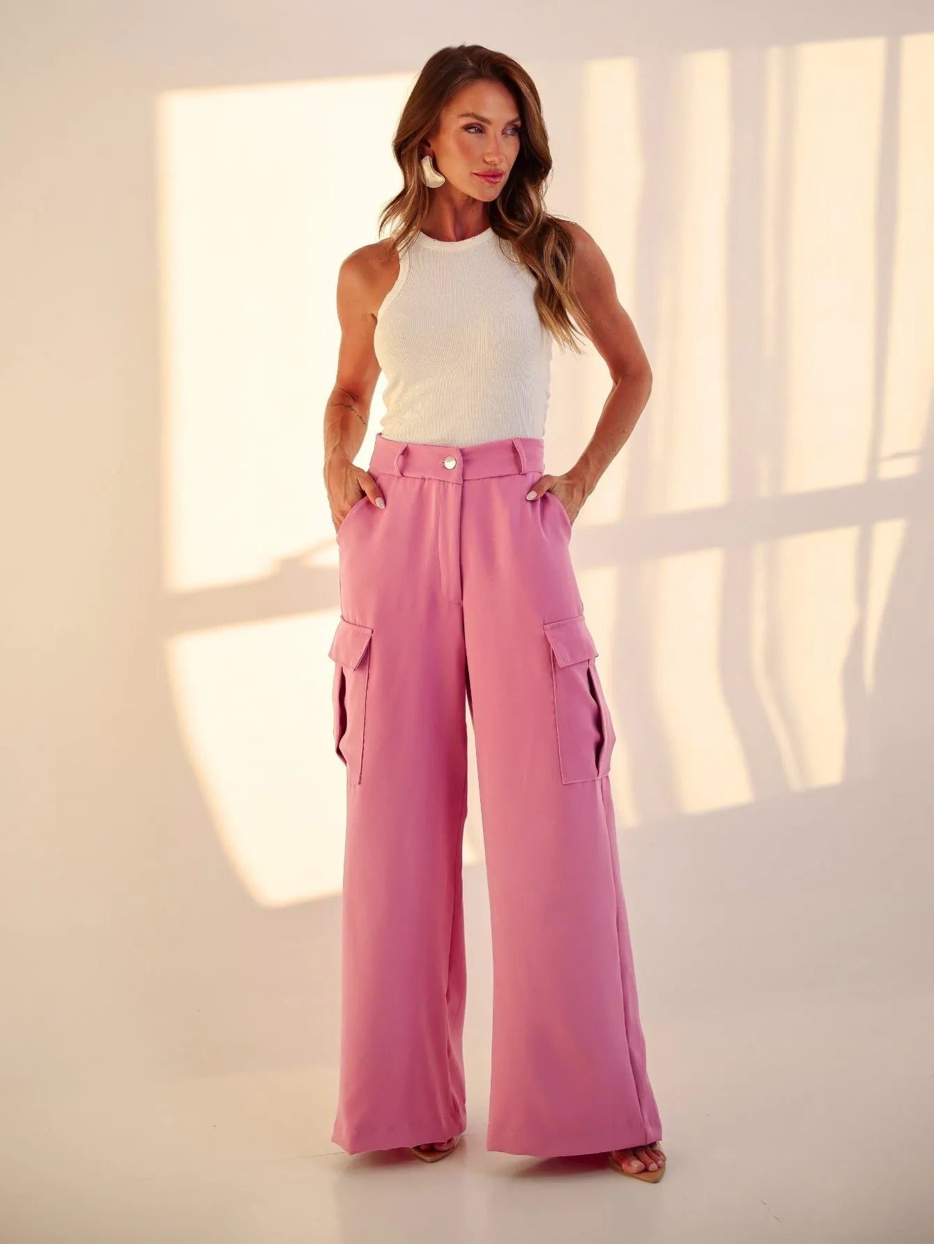 Calça Cargo Pantalona Alfaiataria