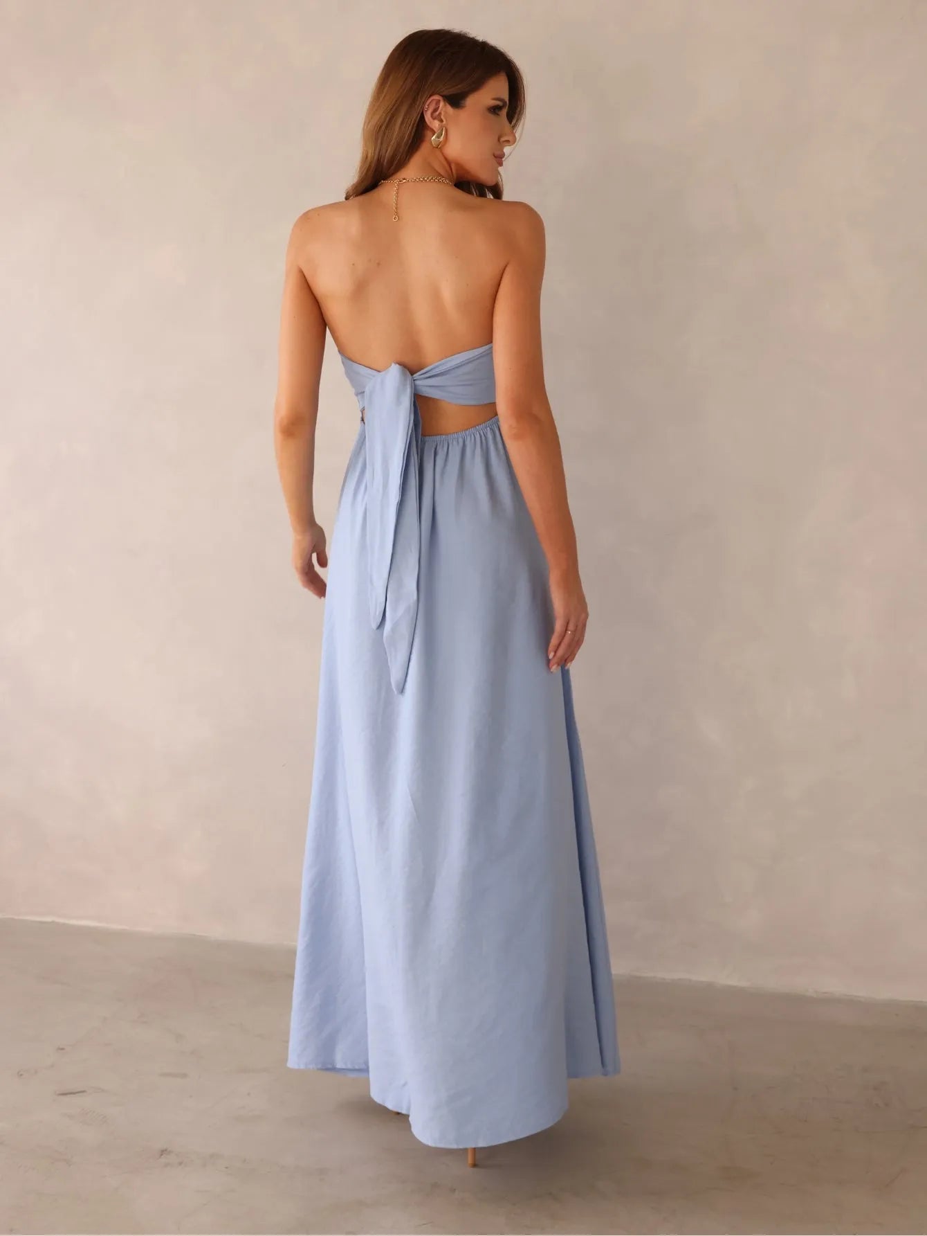 Vestido Longo Alfaiataria Tomara Que Caia