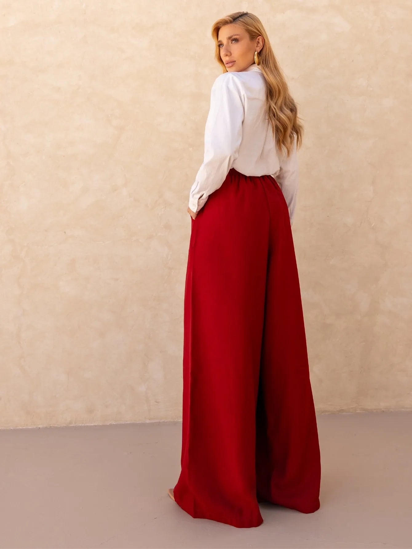 Calça Pantalona Alfaiataria Cintura Alta