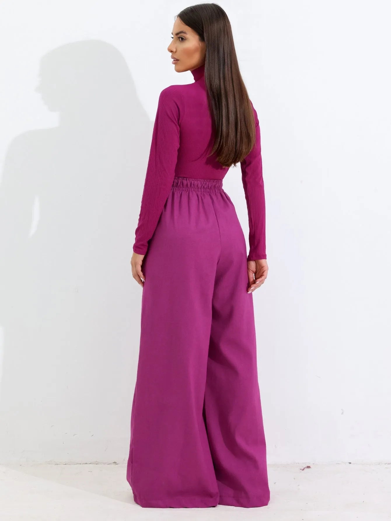 Calça Pantalona Linho Cintura Alta