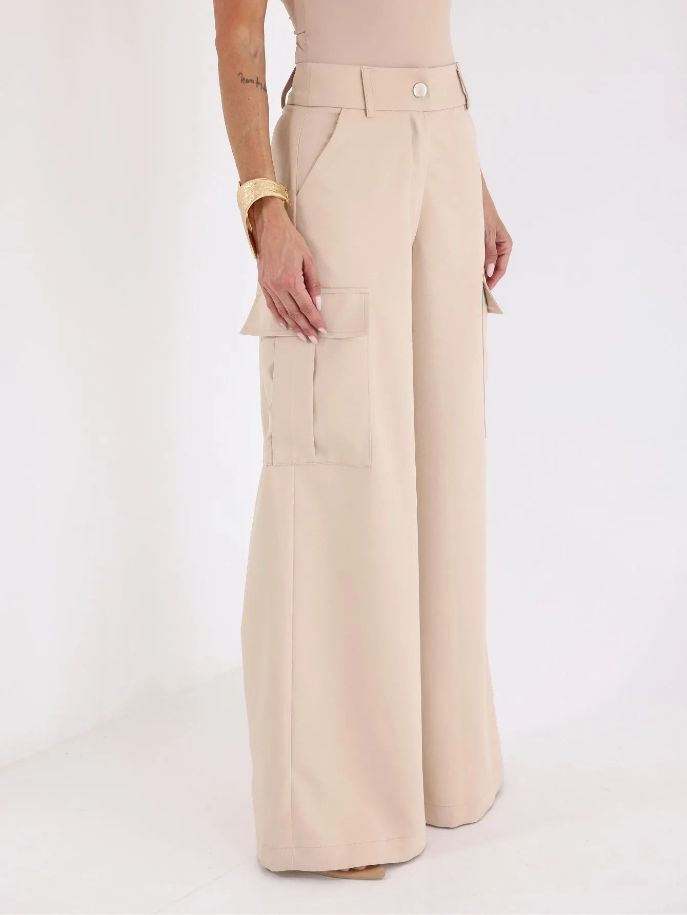Calça Cargo Pantalona Alfaiataria