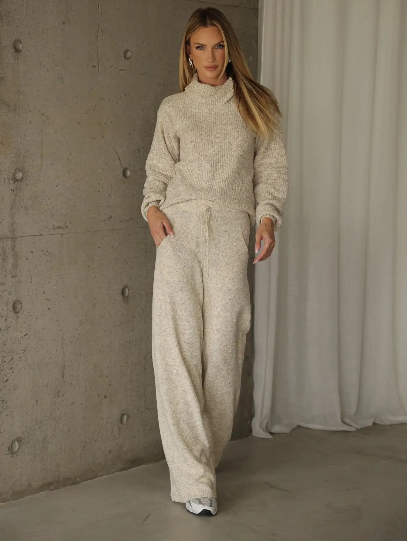Conjunto Tricot Modal Gola Alta Calça
