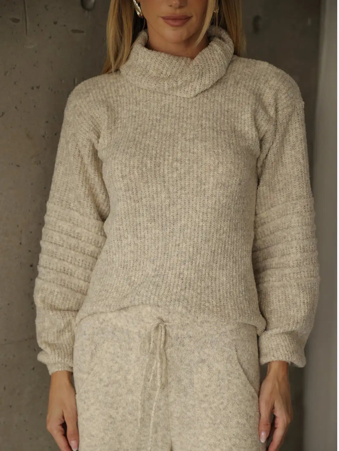 Conjunto Tricot Modal Gola Alta Calça