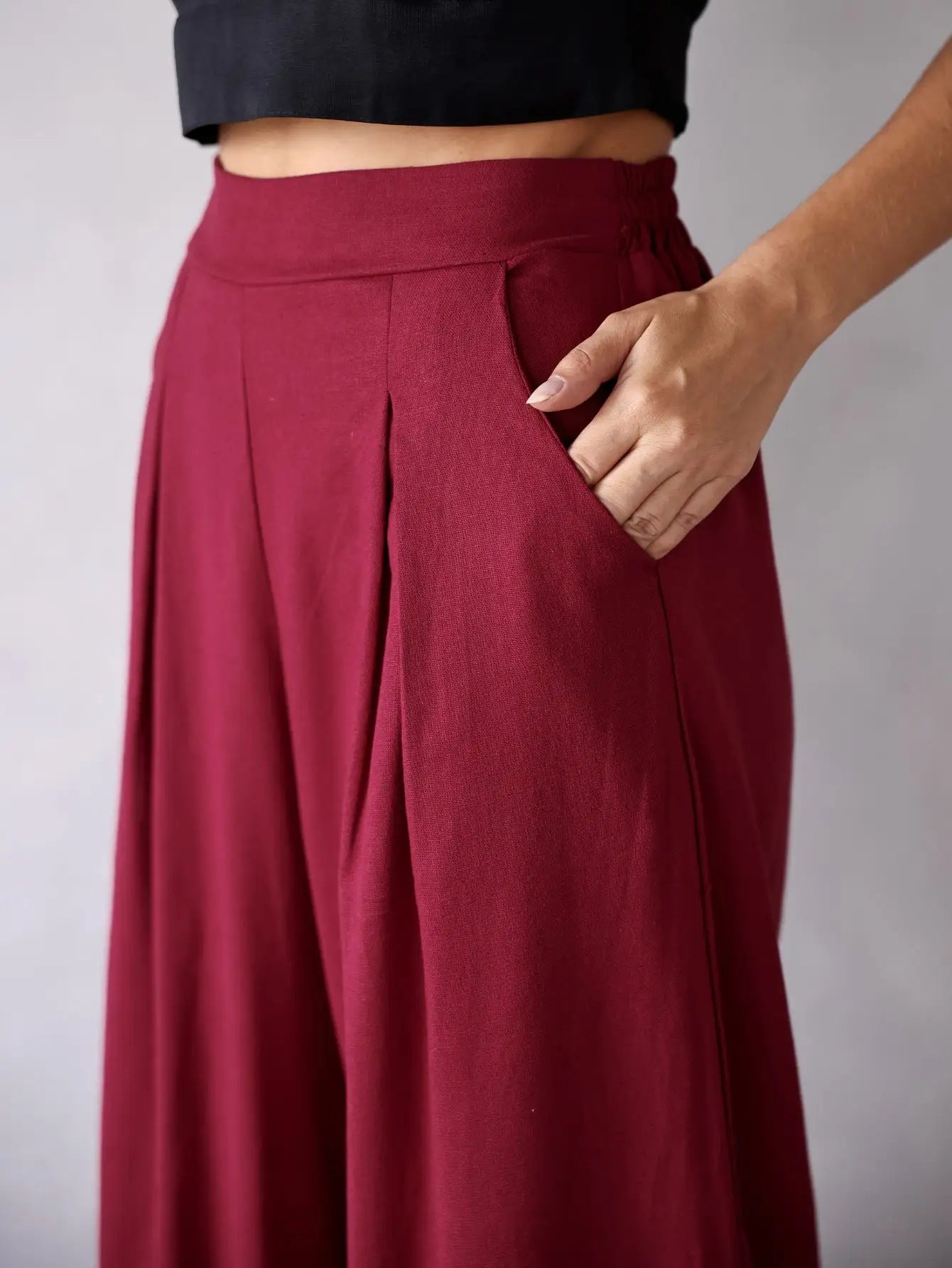 Calça Pantalona Linho Cintura Alta