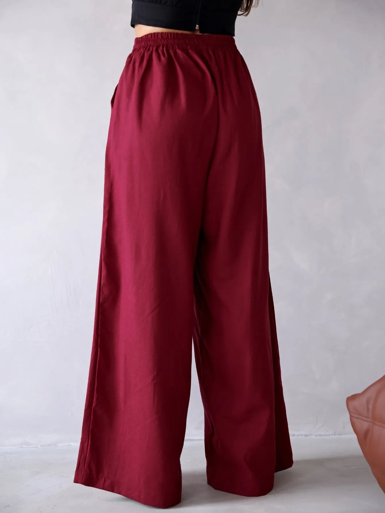 Calça Pantalona Linho Cintura Alta