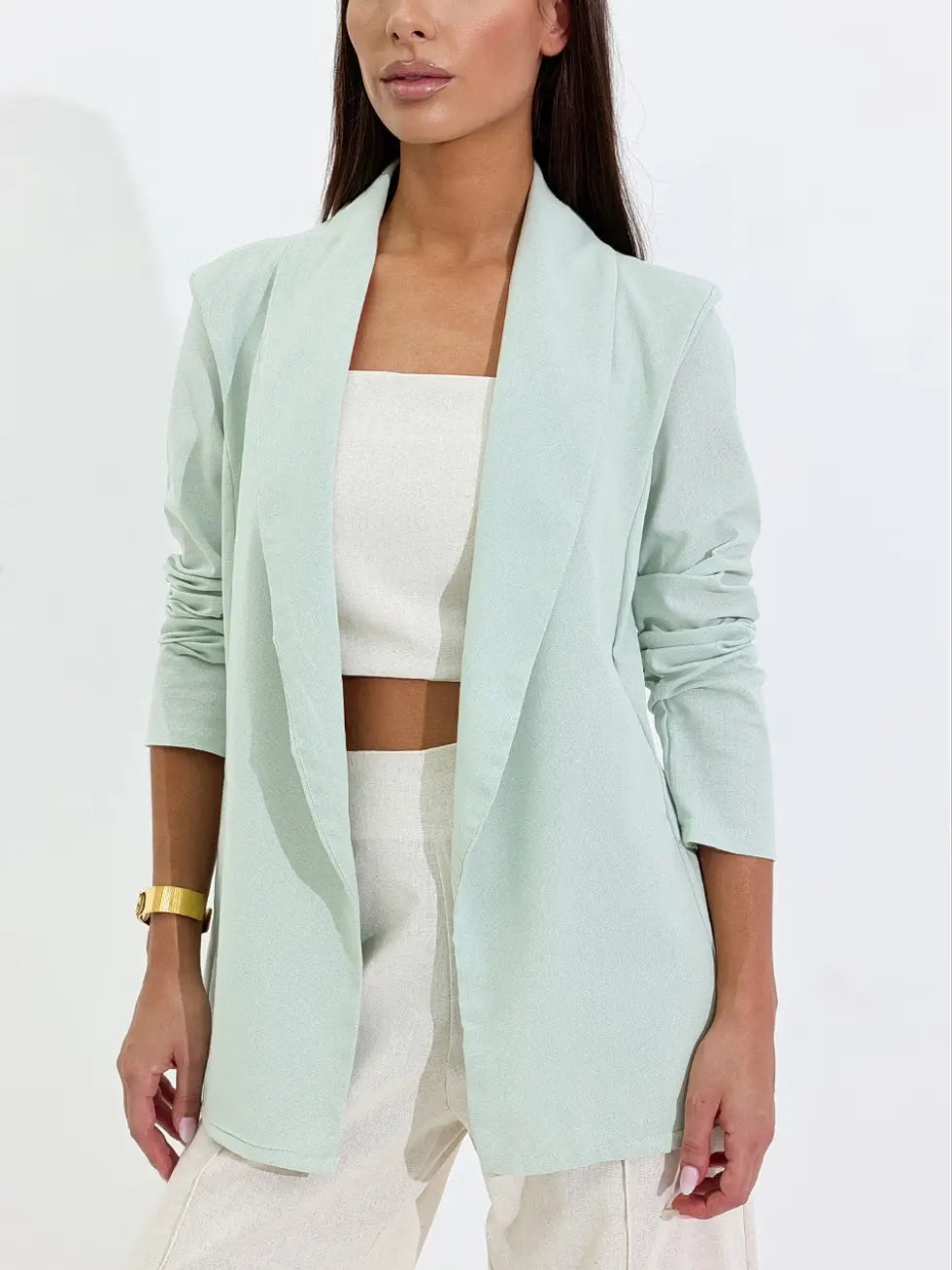 Blazer Feminino Linho Acinturado - SANTALUX - 130