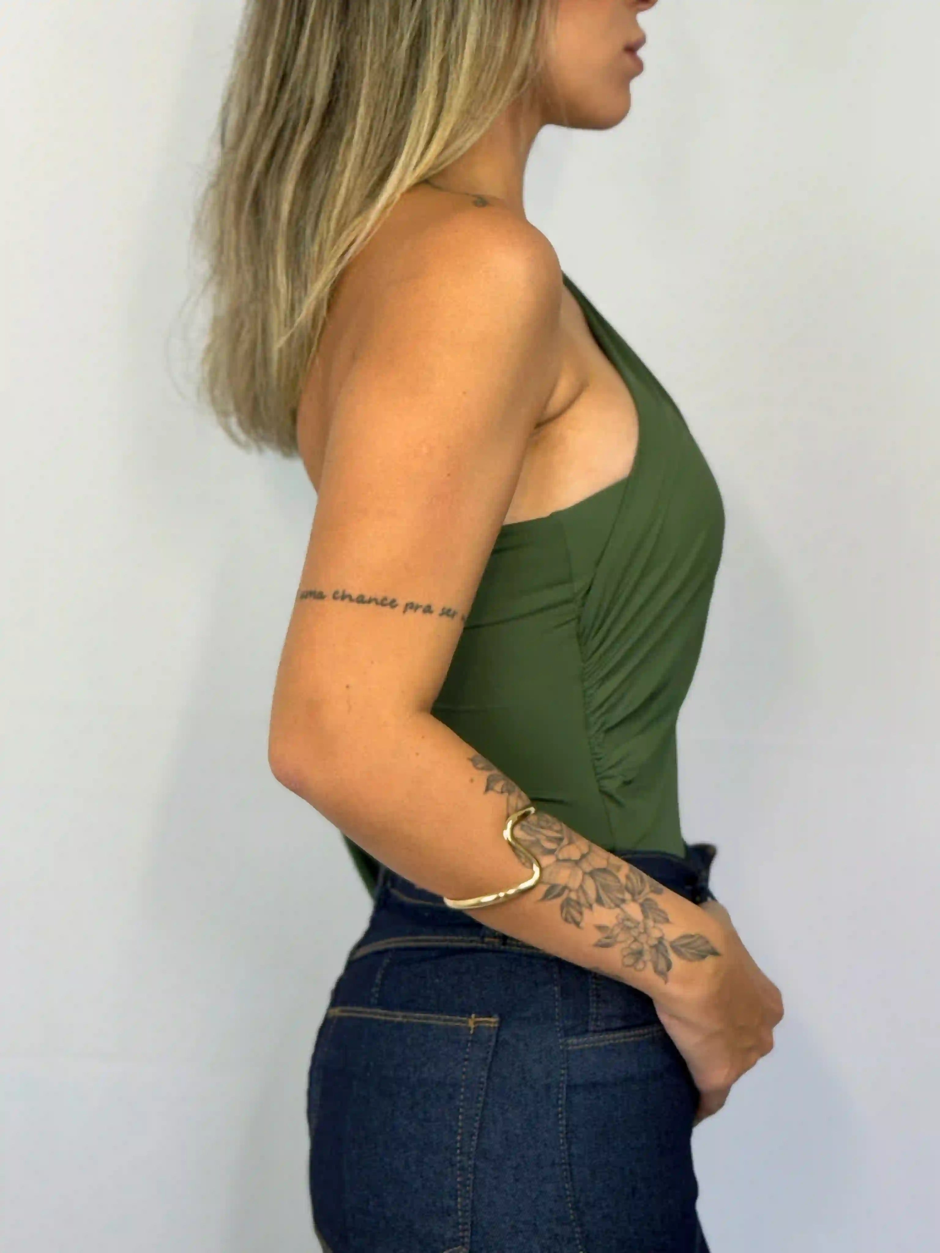 Body Premium Assimétrico com Franzido no Decote - SANTALUX - 120