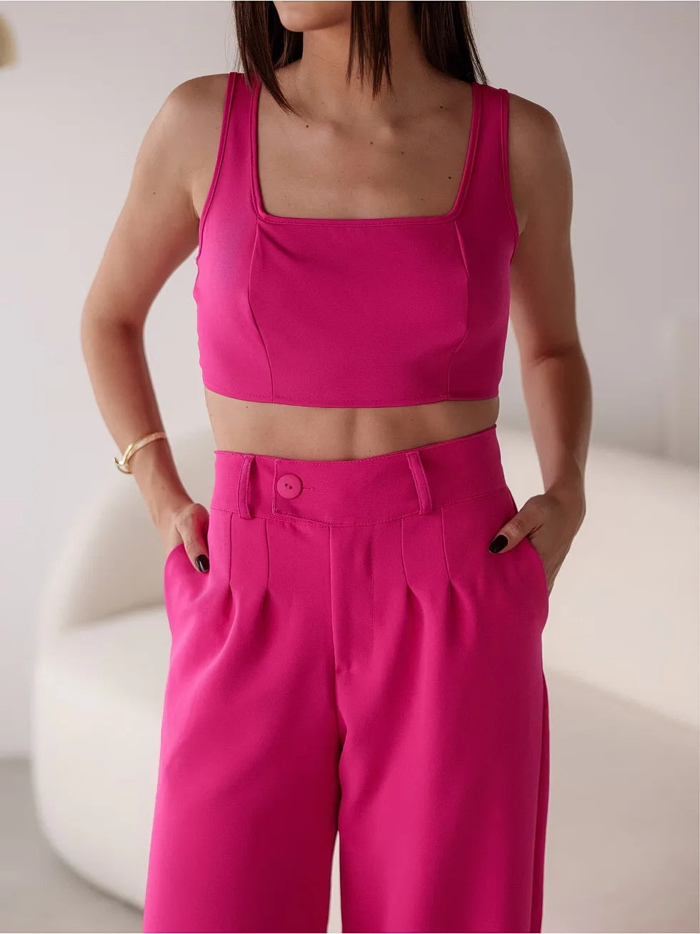 Conjunto Alfaiataria Blusa e Calça Cintura Alta