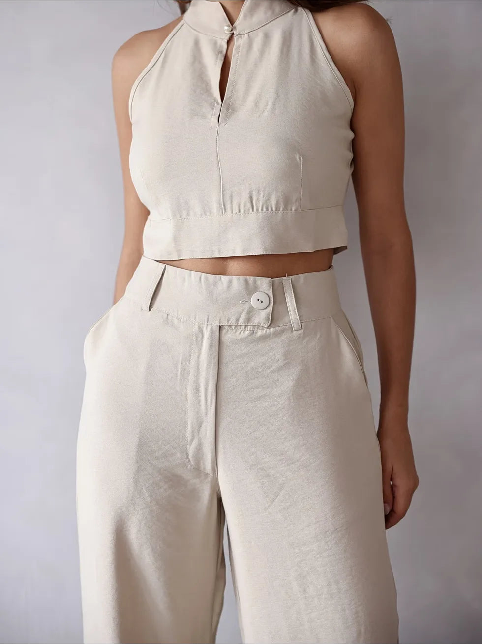 Conjunto Alfaiataria Wide Leg com Cropped - SANTALUX - 133