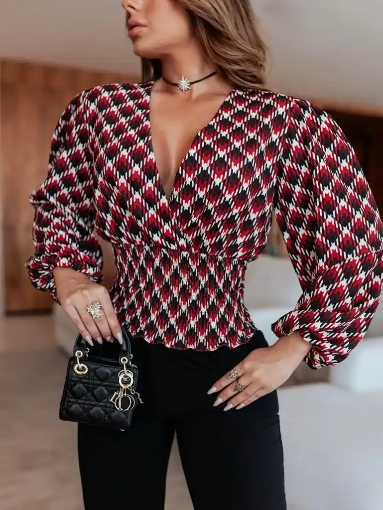 Conjunto Feminino Cropped Bufante e Calça Cirré Justa