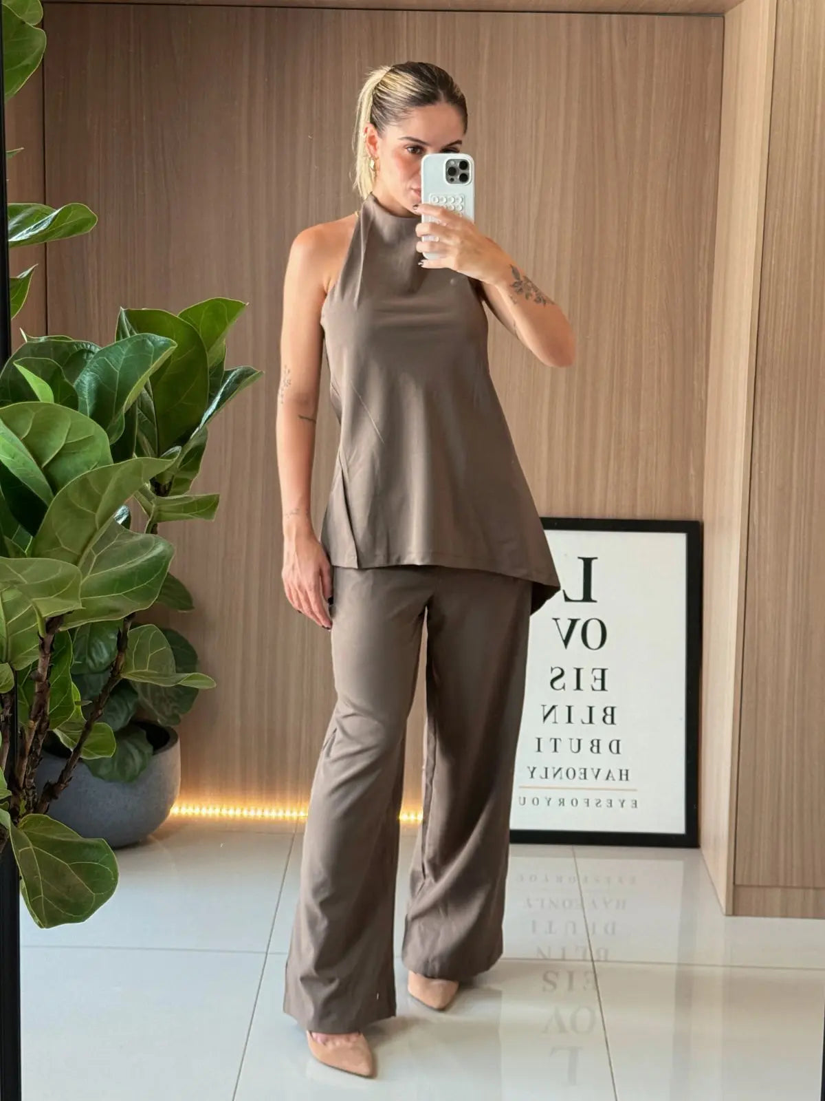 Conjunto Calça e Top Frente Única - Santalux