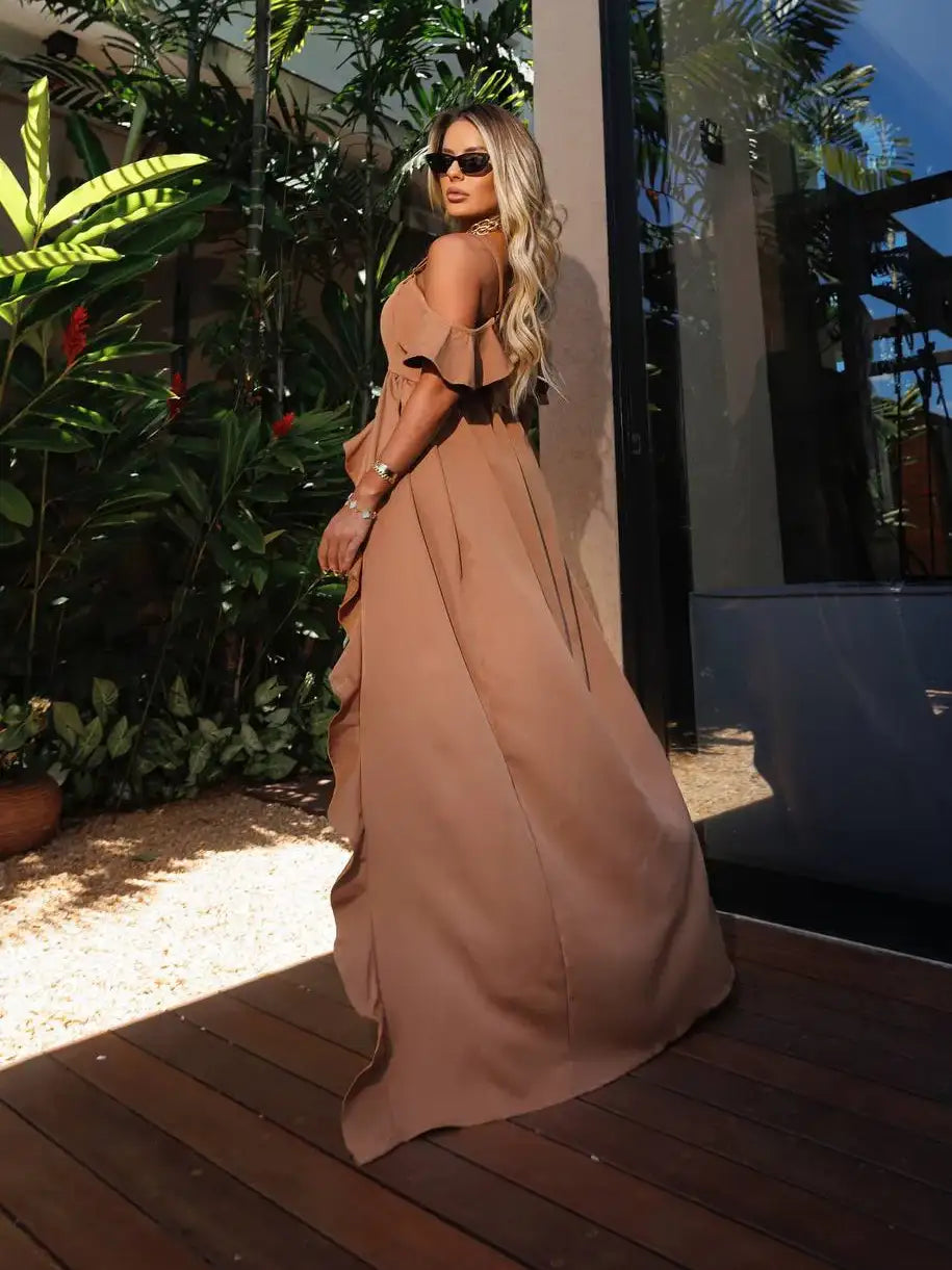 Conjunto Boho Túnica Cropped Shorts Alfaiataria