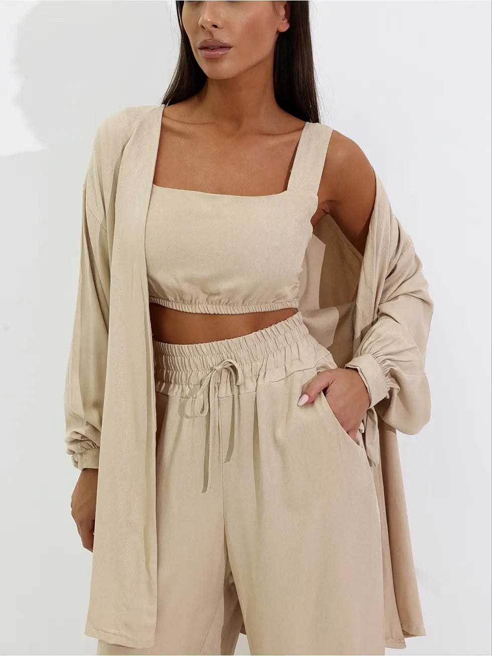 Conjunto Feminino Wide Leg com Kimono - SANTALUX - 145