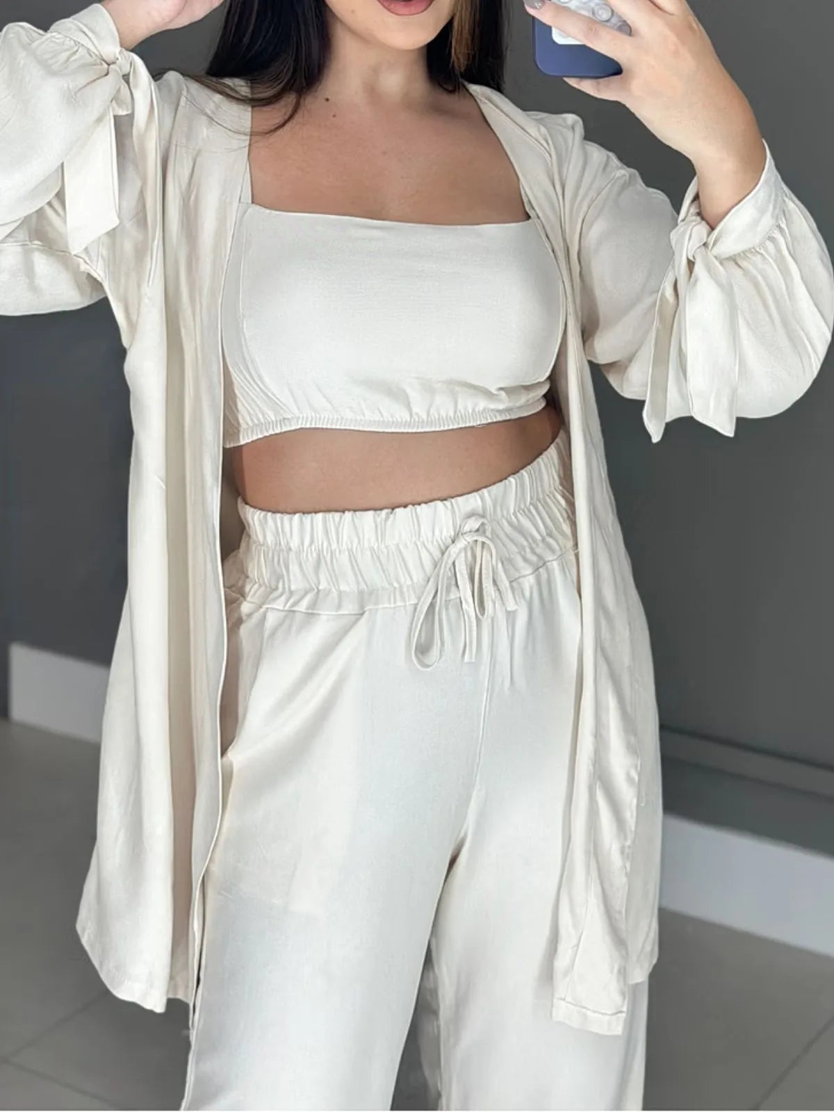 Conjunto Feminino Wide Leg com Kimono - SANTALUX - 145