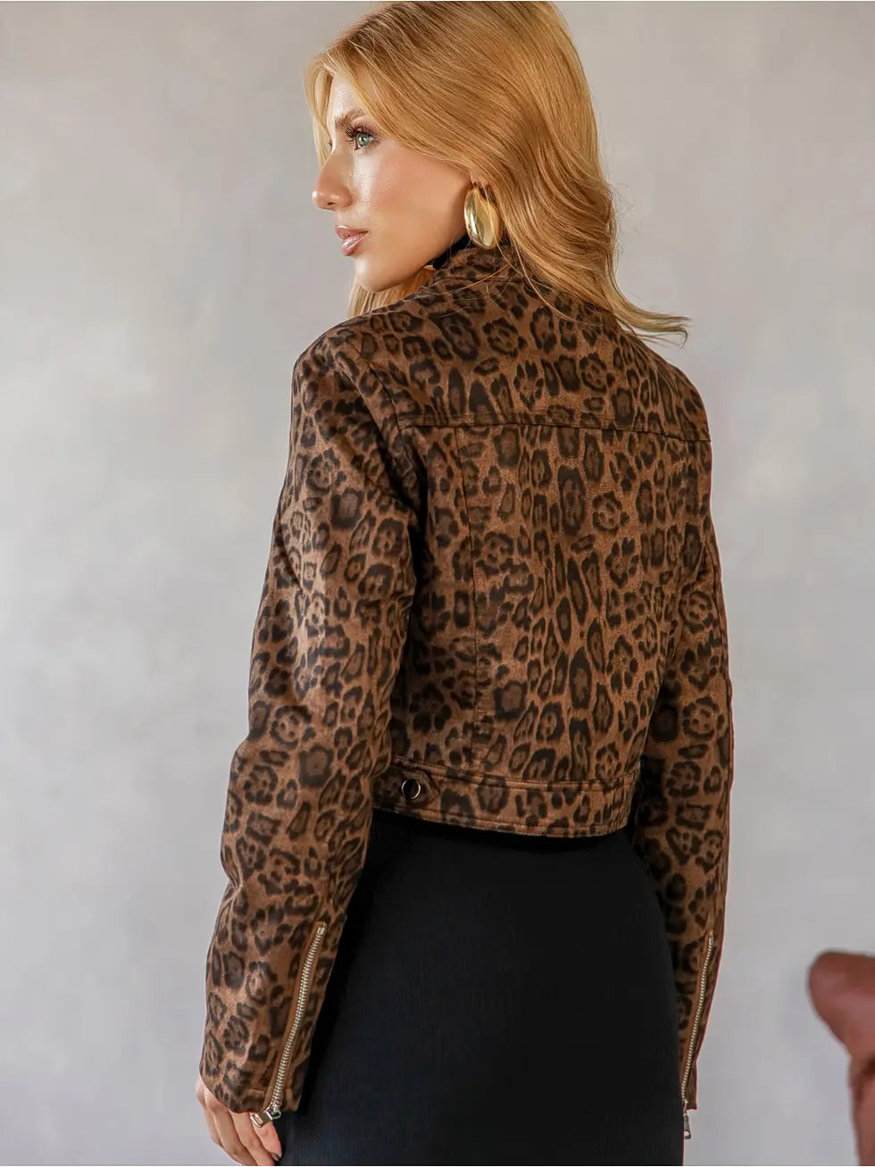 Jaqueta Animal Print Aveludada