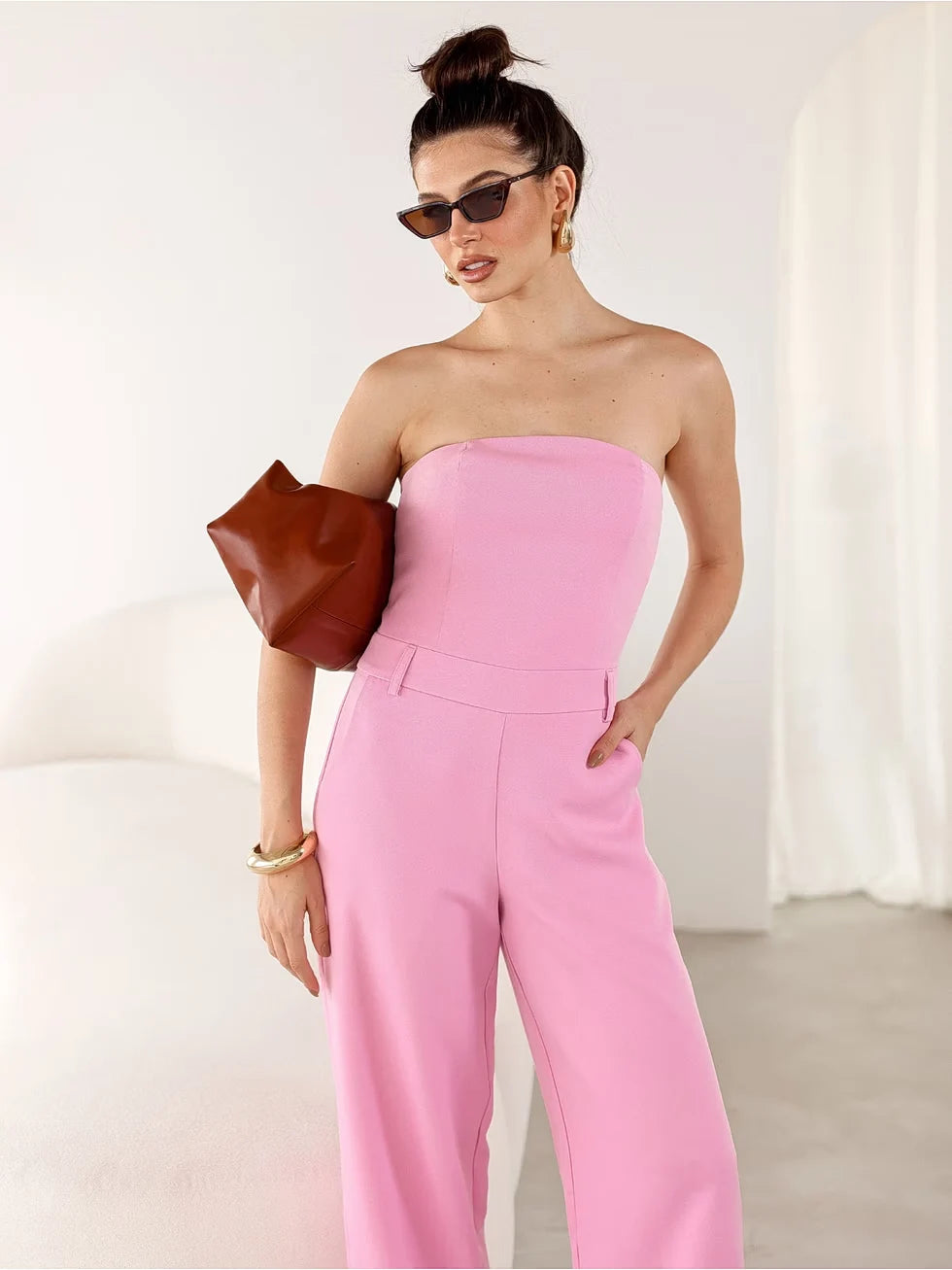 Macacão Alfaiataria Calça Pantalona Elegante - SANTALUX - 135