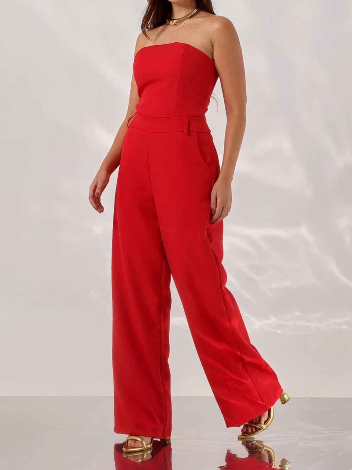 Macacão Alfaiataria Calça Pantalona Elegante - SANTALUX - 135