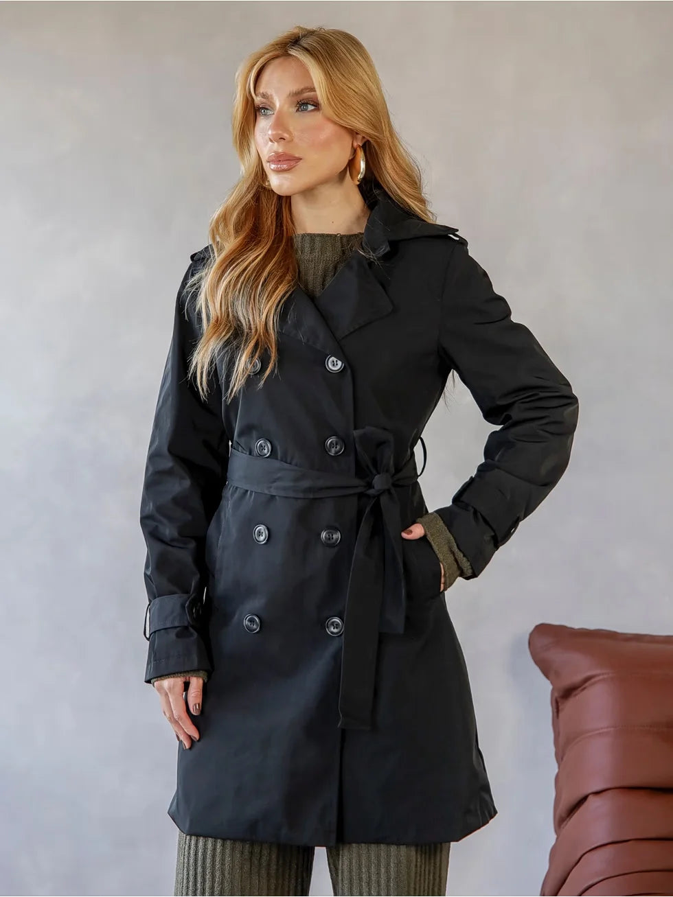 Sobretudo Trench Coat Cropped