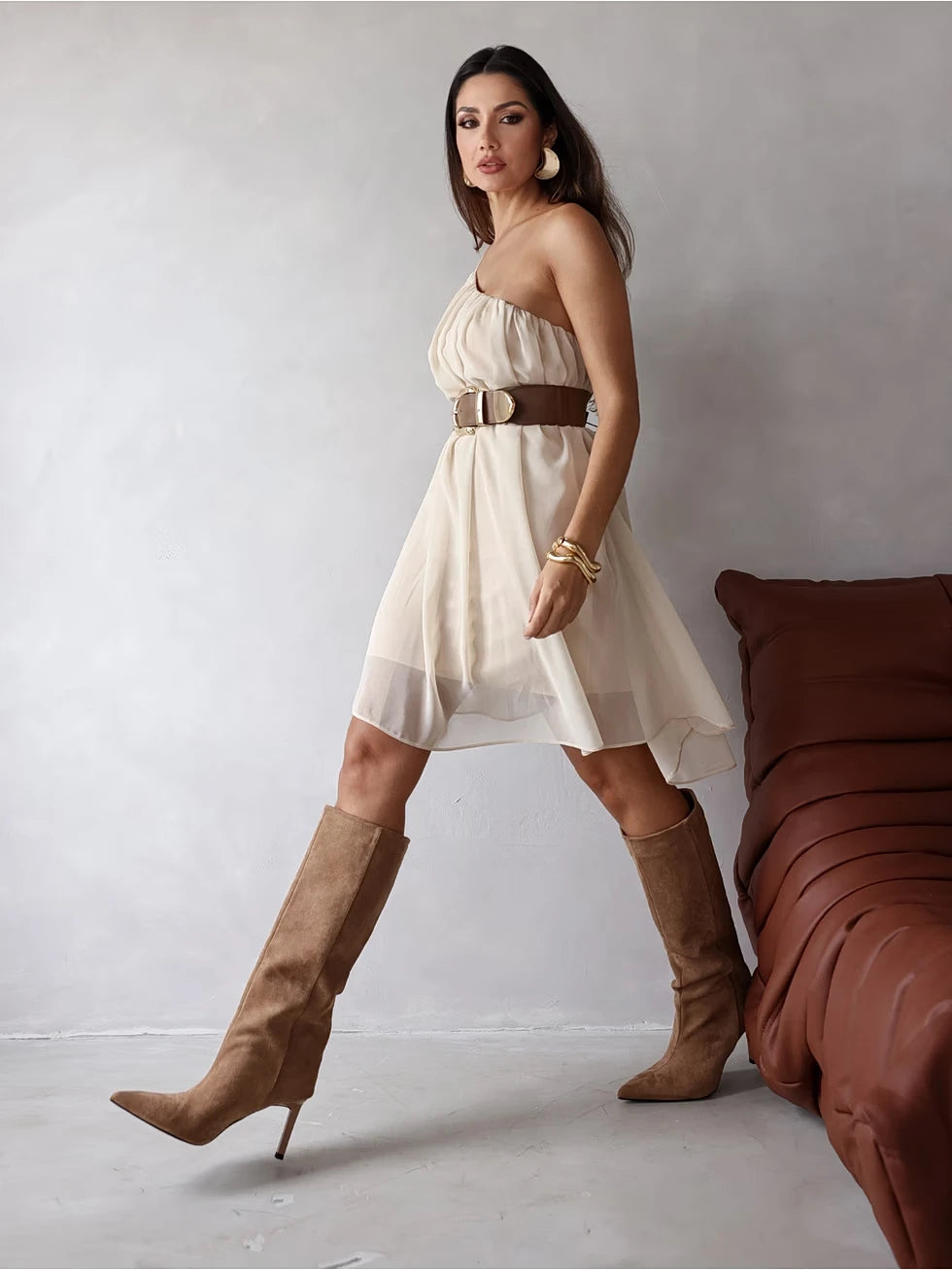 Vestido Curto Alça Crepe Navaggio - SANTALUX - 148