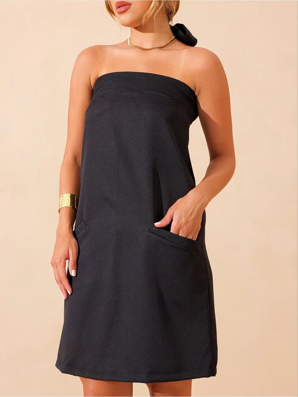 Vestido Curto de Tricô com Fenda - SANTALUX - 139