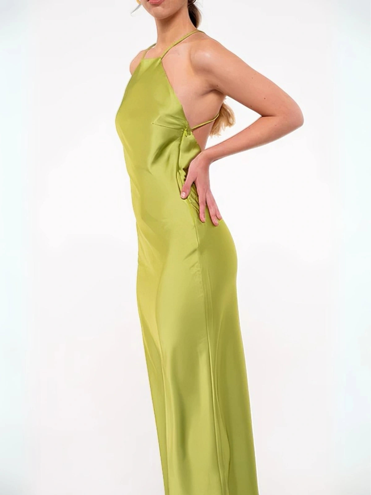 Vestido Midi de Cetim Premium com Alça Fina - Santalux - 085