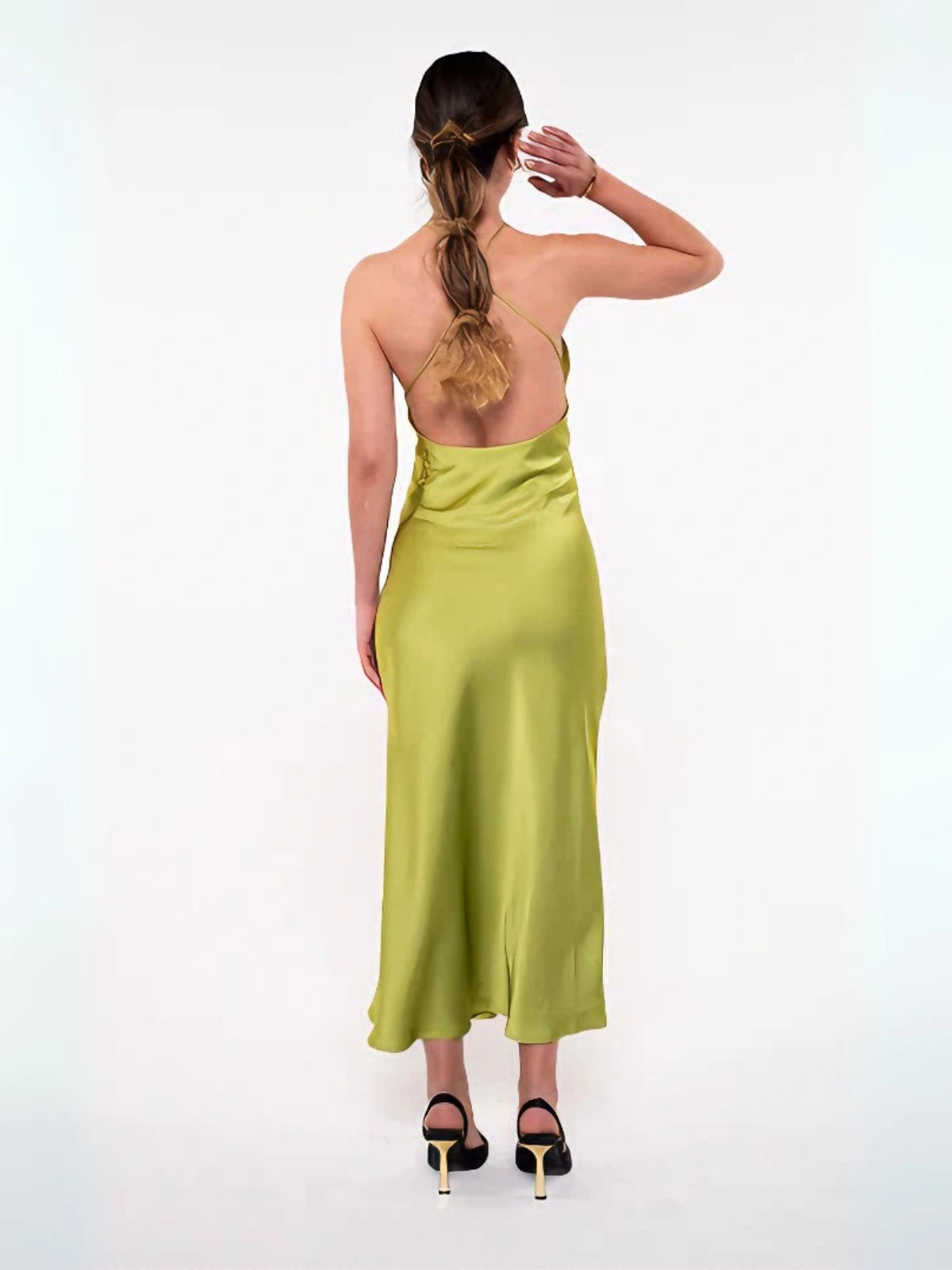 Vestido Midi de Cetim Premium com Alça Fina - Santalux - 085