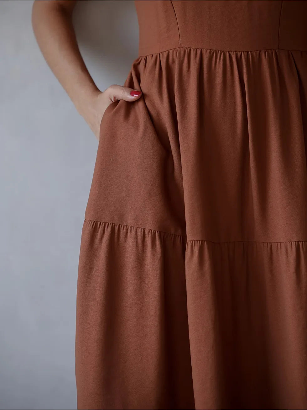 Vestido Midi Alfaiataria Sem Manga - SANTALUX - 142