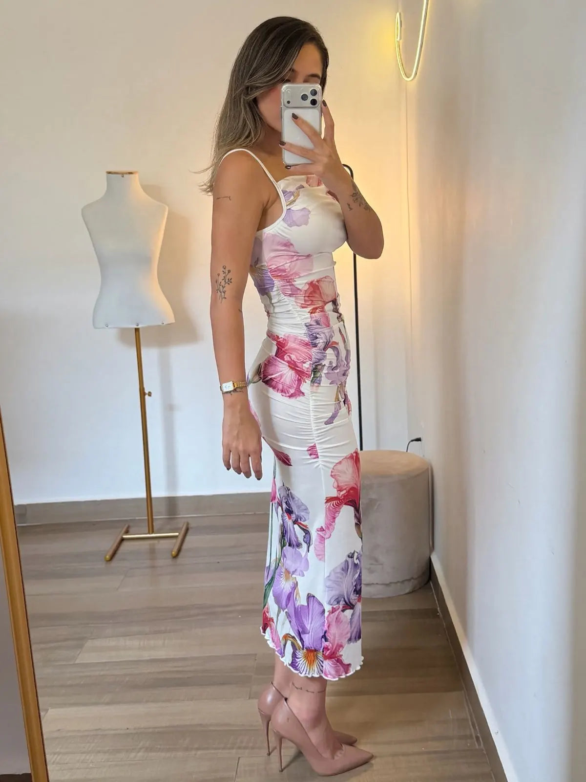 Vestido Midi Floral Íris Primavera - SANTALUX - Florescer Luxe - 188