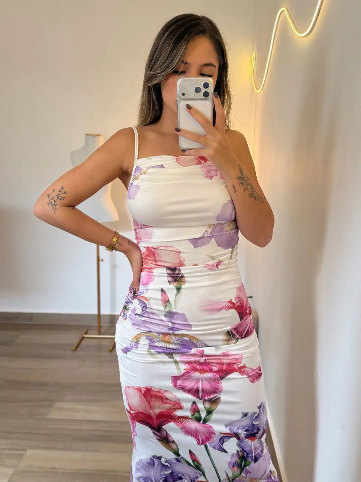 Vestido Midi Floral Íris Primavera - SANTALUX - Florescer Luxe - 188