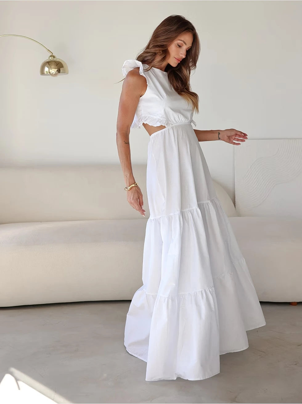 Vestido Longo Três Marias Babados - SANTALUX - 146