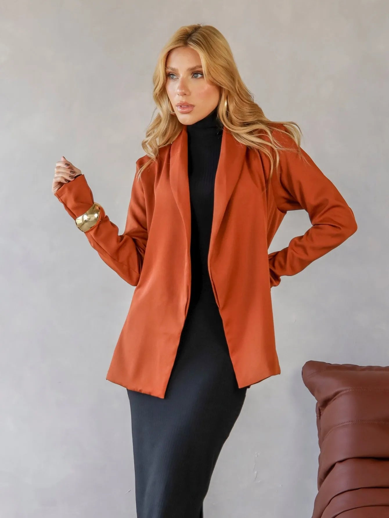 Blazer Alfaiataria Corte Reto Acinturado